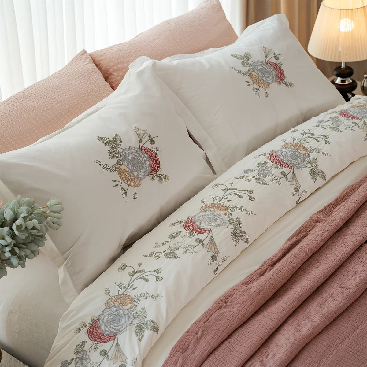 Blossom Embroidered Bedding Set