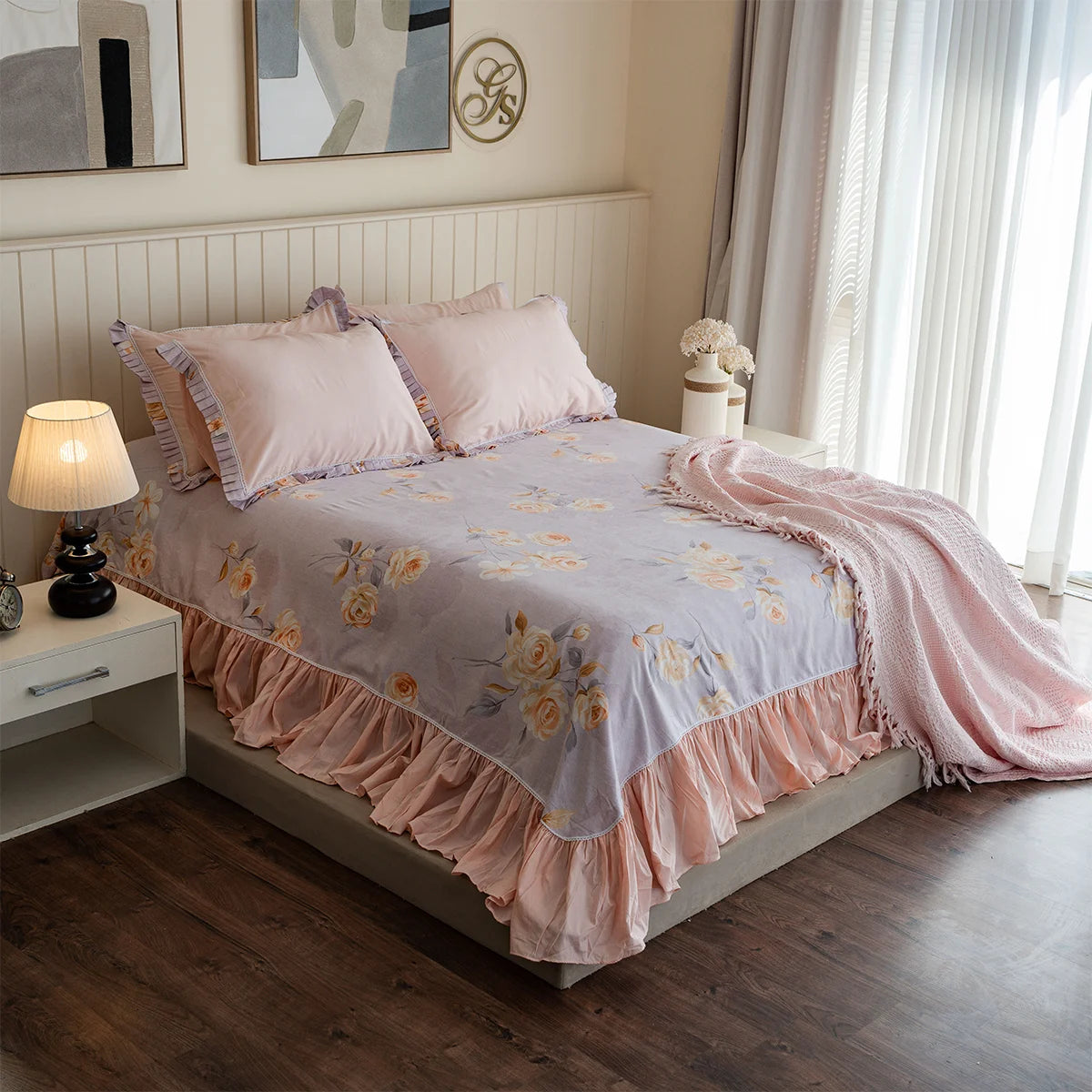 Camellia Ruffle Poly-Cotton Sheet Set