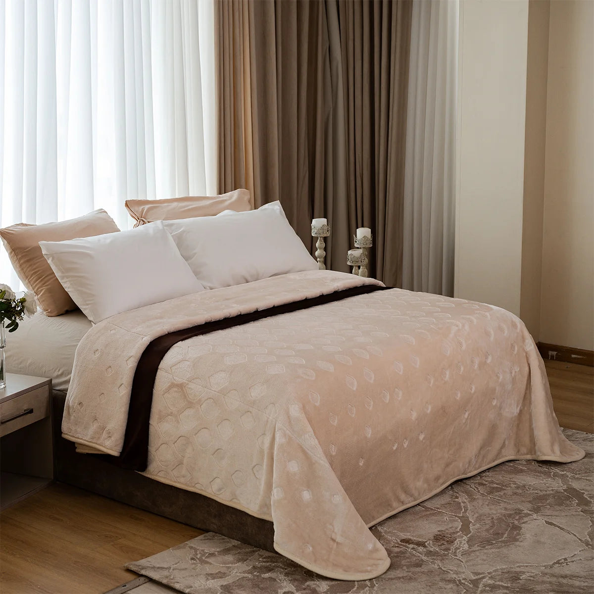 Embossed Honeycomb Velvet Blanket