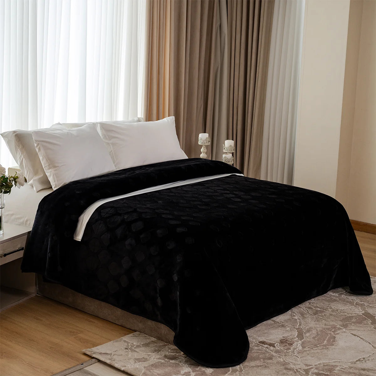 Embossed Honeycomb Velvet Blanket