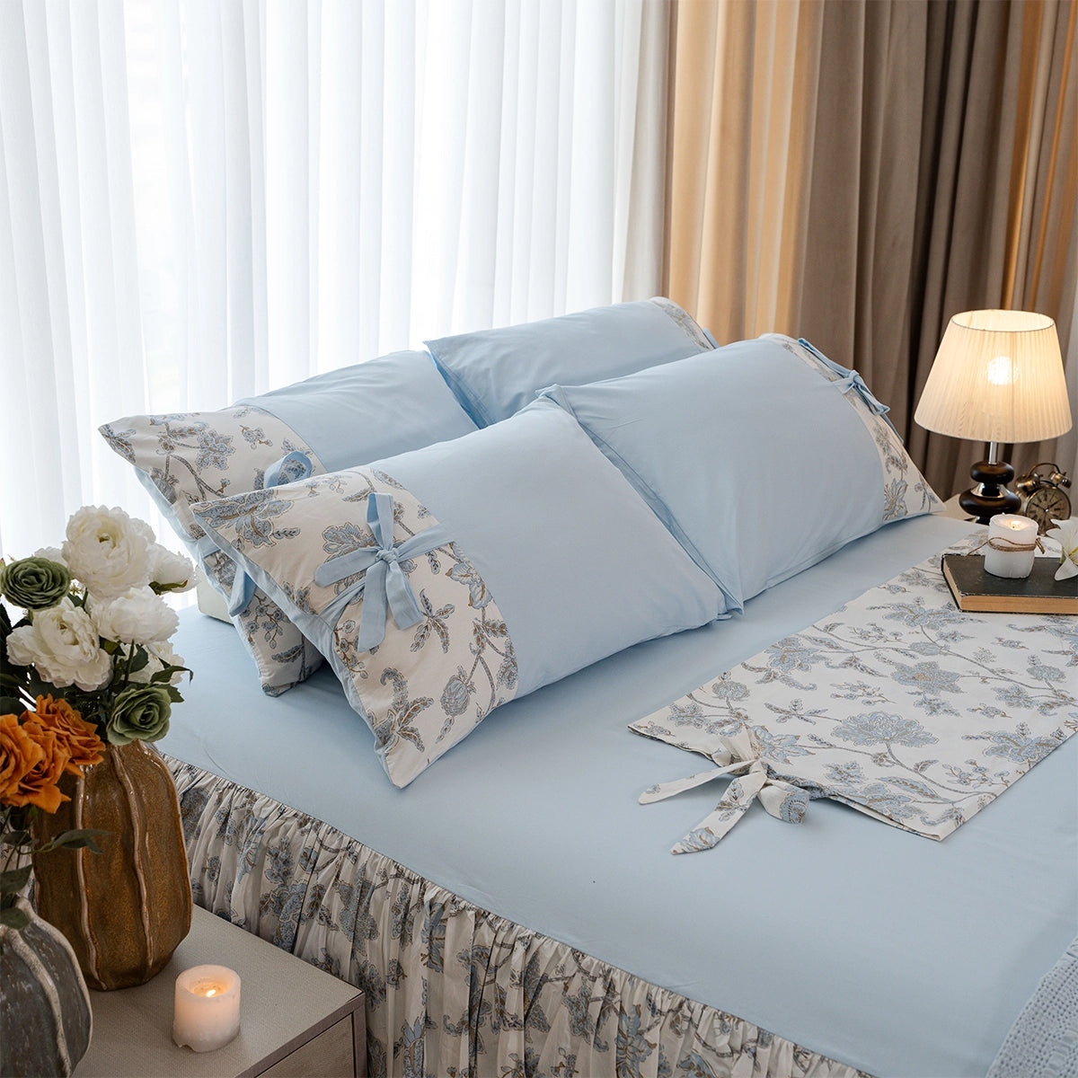 Garden Bow-Tie Cotton Fitted Sheet