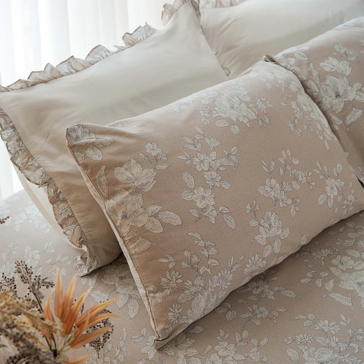 Garden Rose Ruffle Cotton Sheet Set