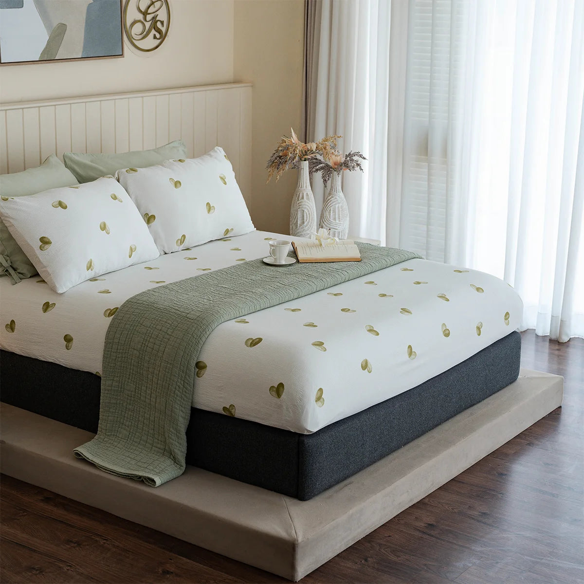 Heart Toss Waffle Fitted Sheet