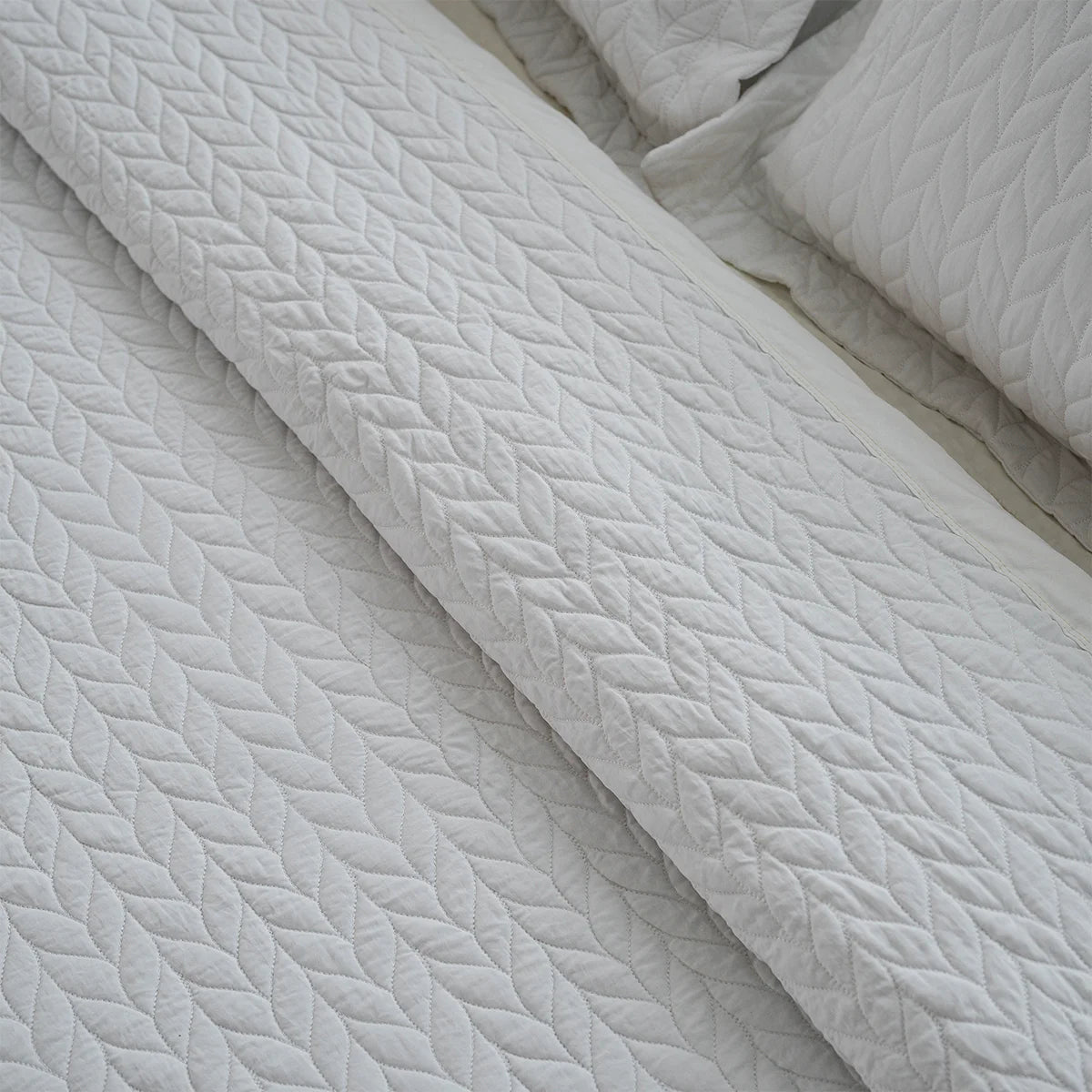 Herringbone Quilted Cotton Coverlet