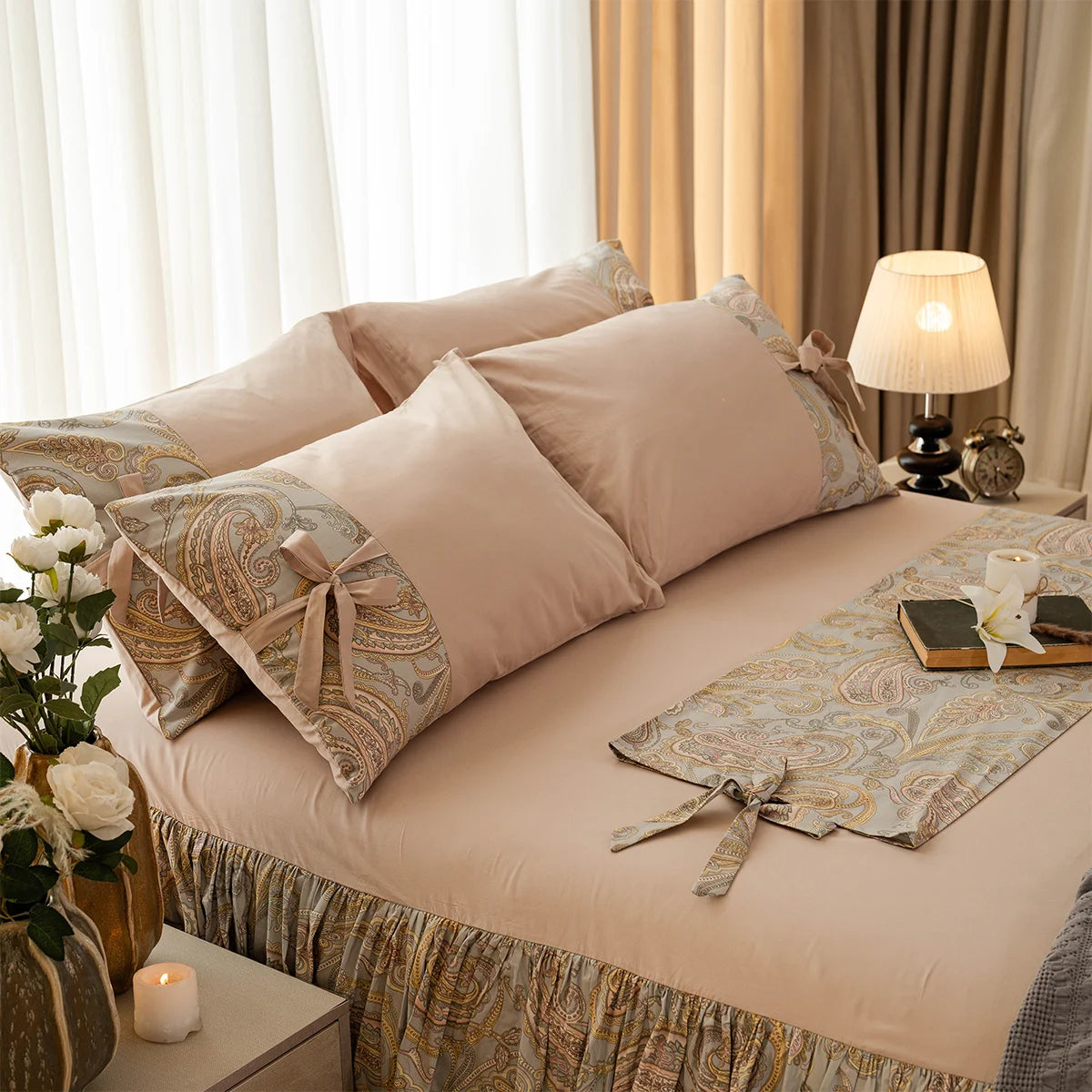 Paisley Bow-Tie Cotton Fitted Sheet
