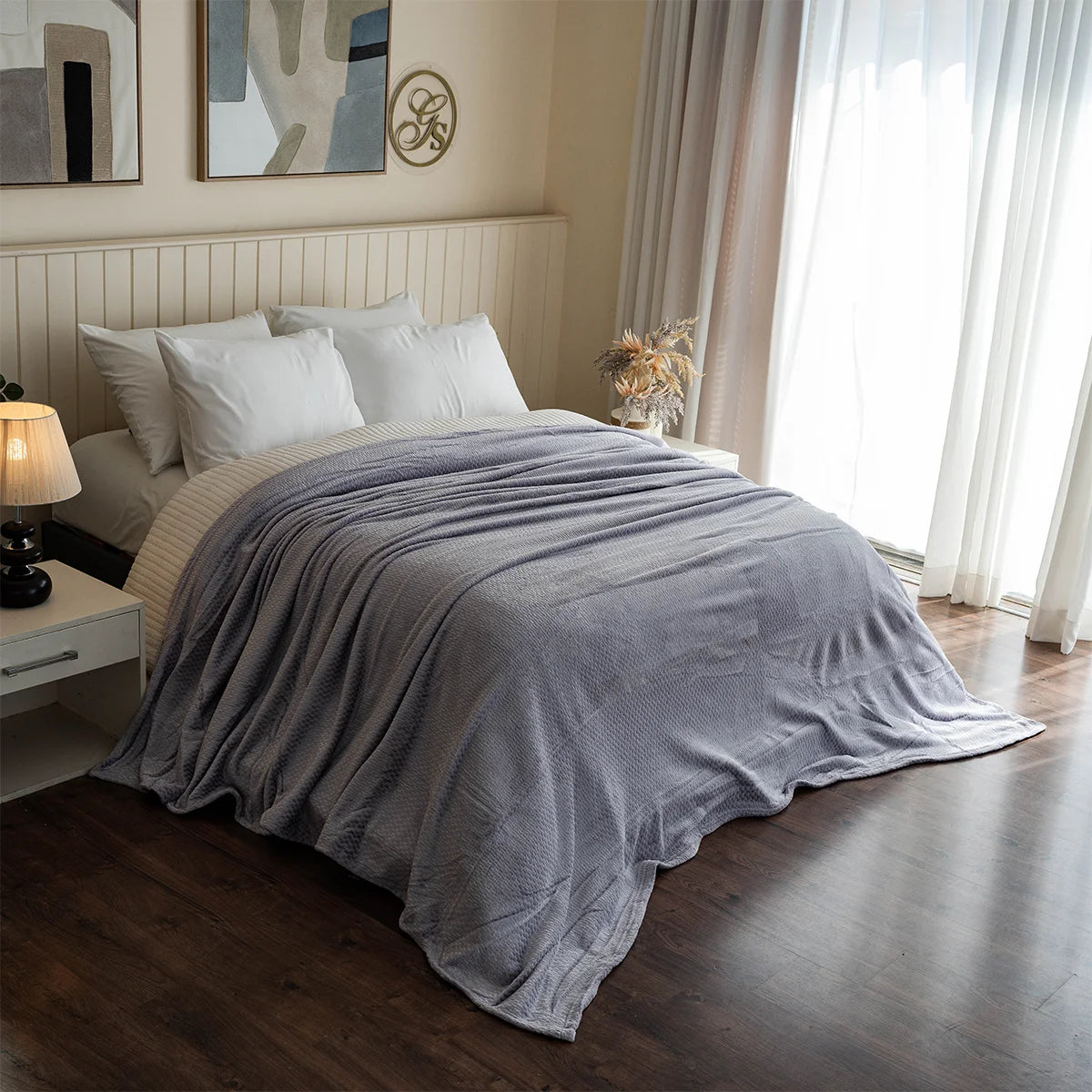 Ribbed Velvet Bed Throw