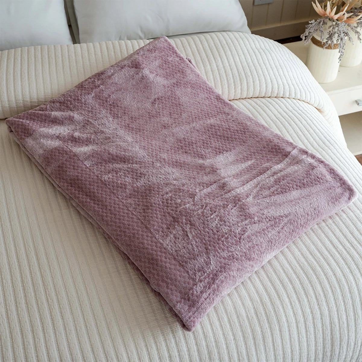 Ribbed Velvet Bed Throw