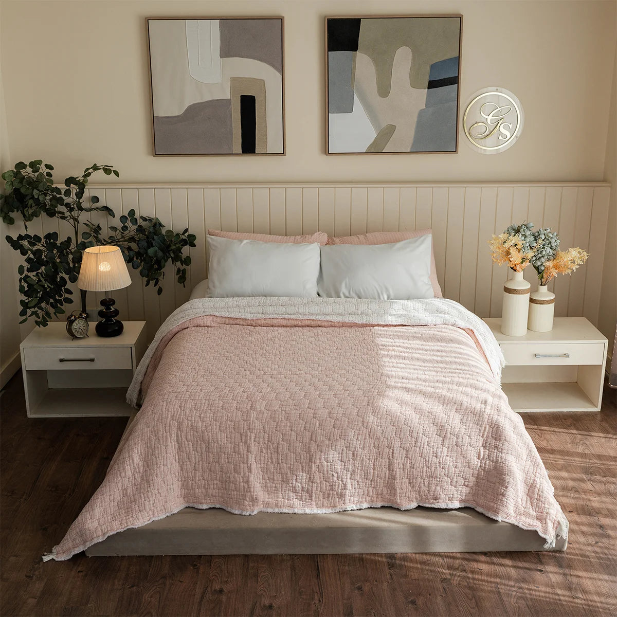 Ripple Cotton Coverlet (Reversible)
