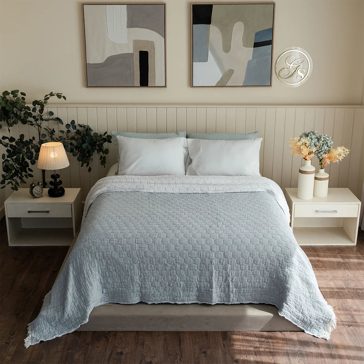 Ripple Cotton Coverlet (Reversible)