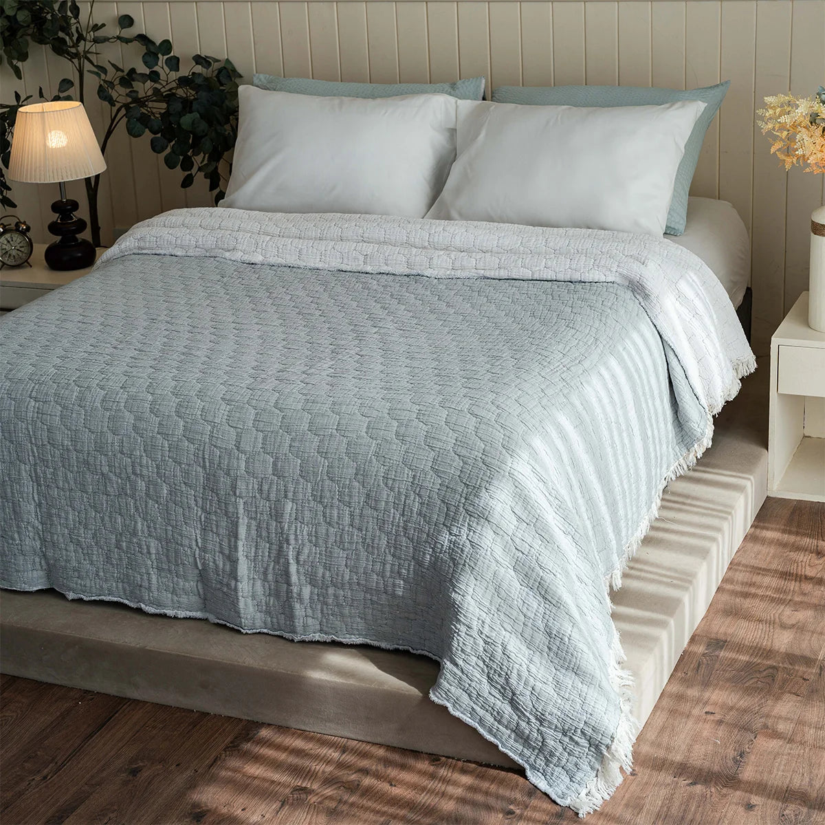 Ripple Cotton Coverlet (Reversible)