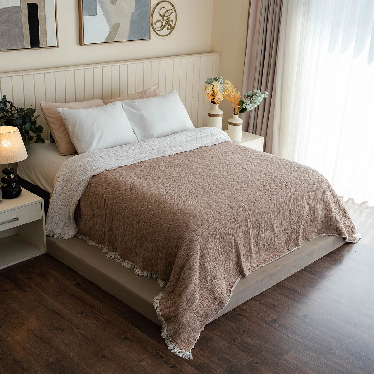 Ripple Cotton Coverlet (Reversible)