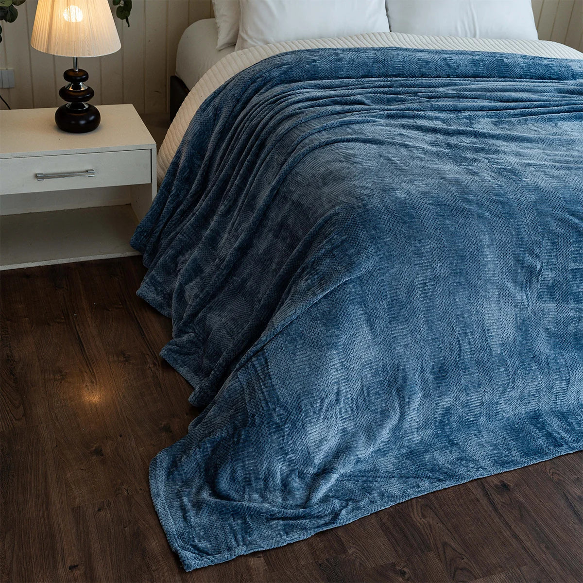 Textured Velvet Bed Throw