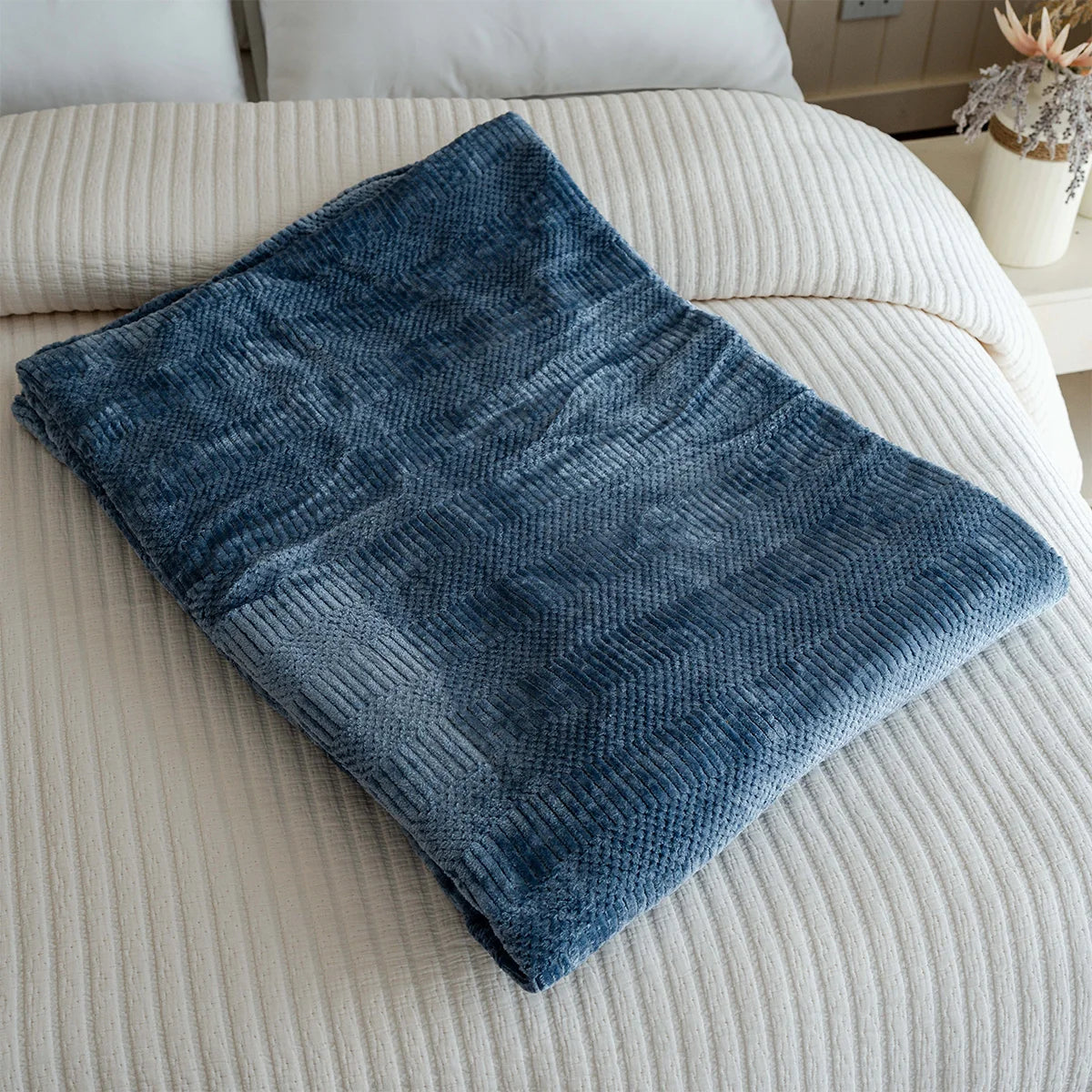 Textured Velvet Bed Throw