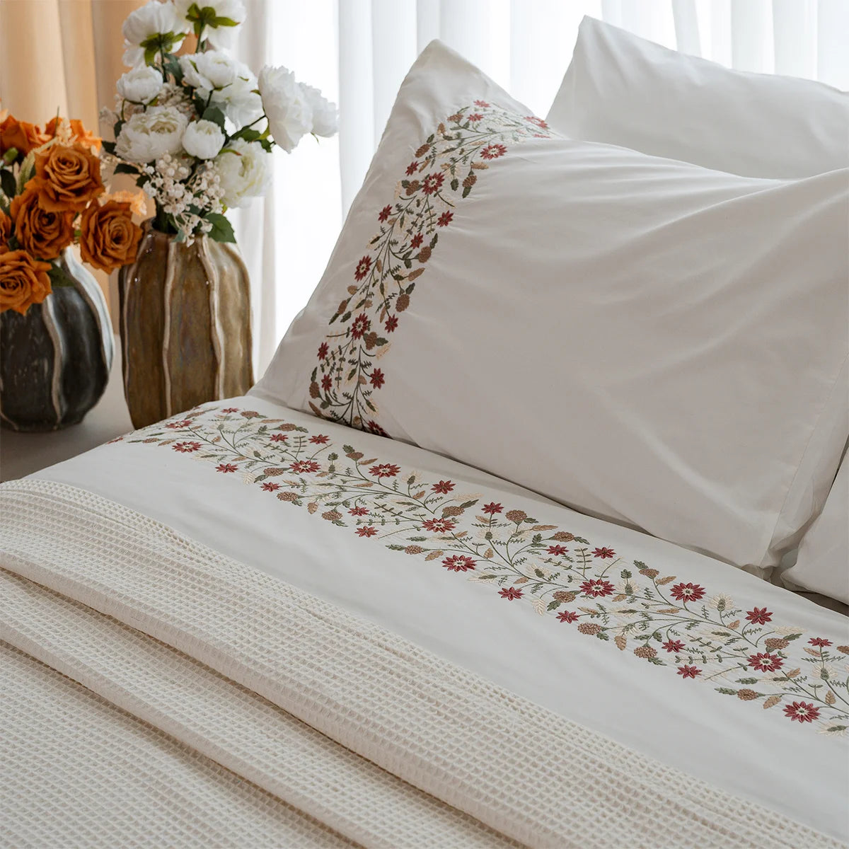 Wildflower Embroidered Bedding Set