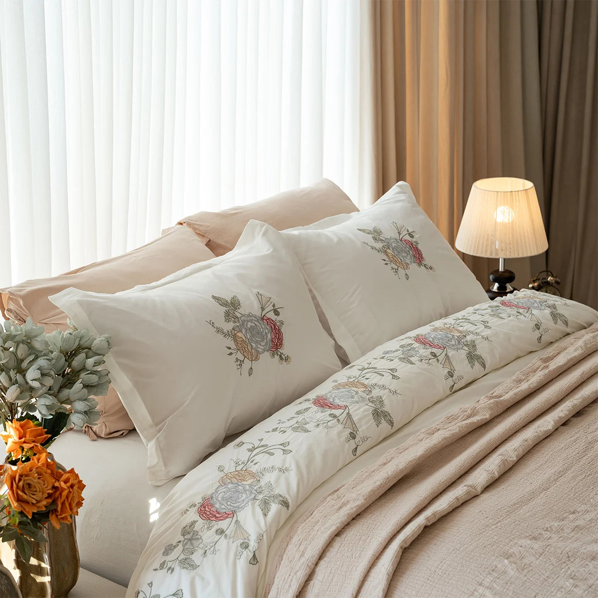Blossom Embroidered Bedding Set