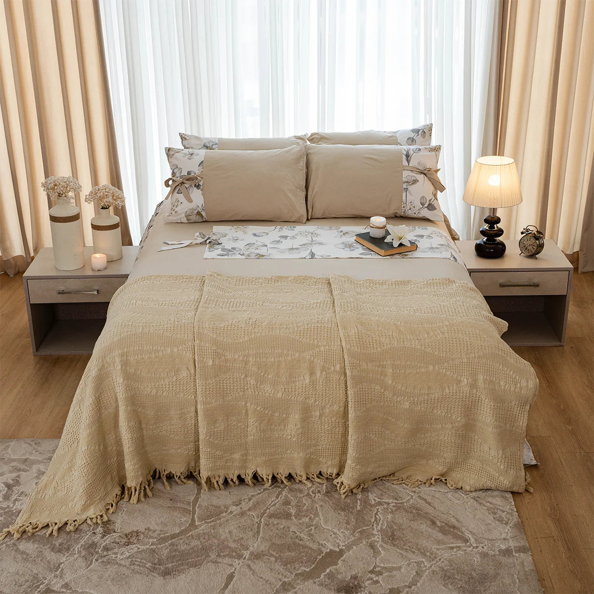 Botanical Bow-Tie Cotton Fitted Sheet