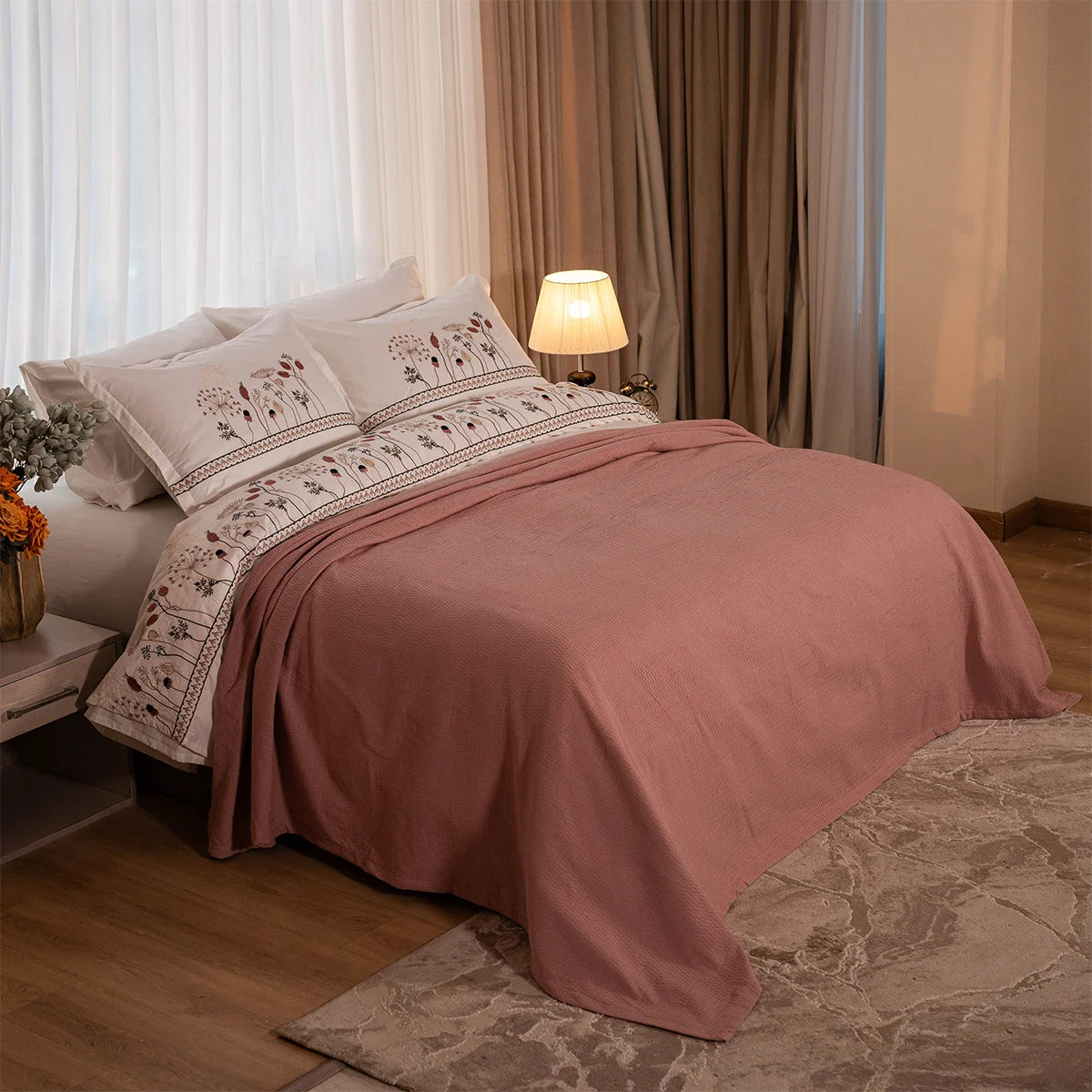 Botanical Embroidered Bedding Set