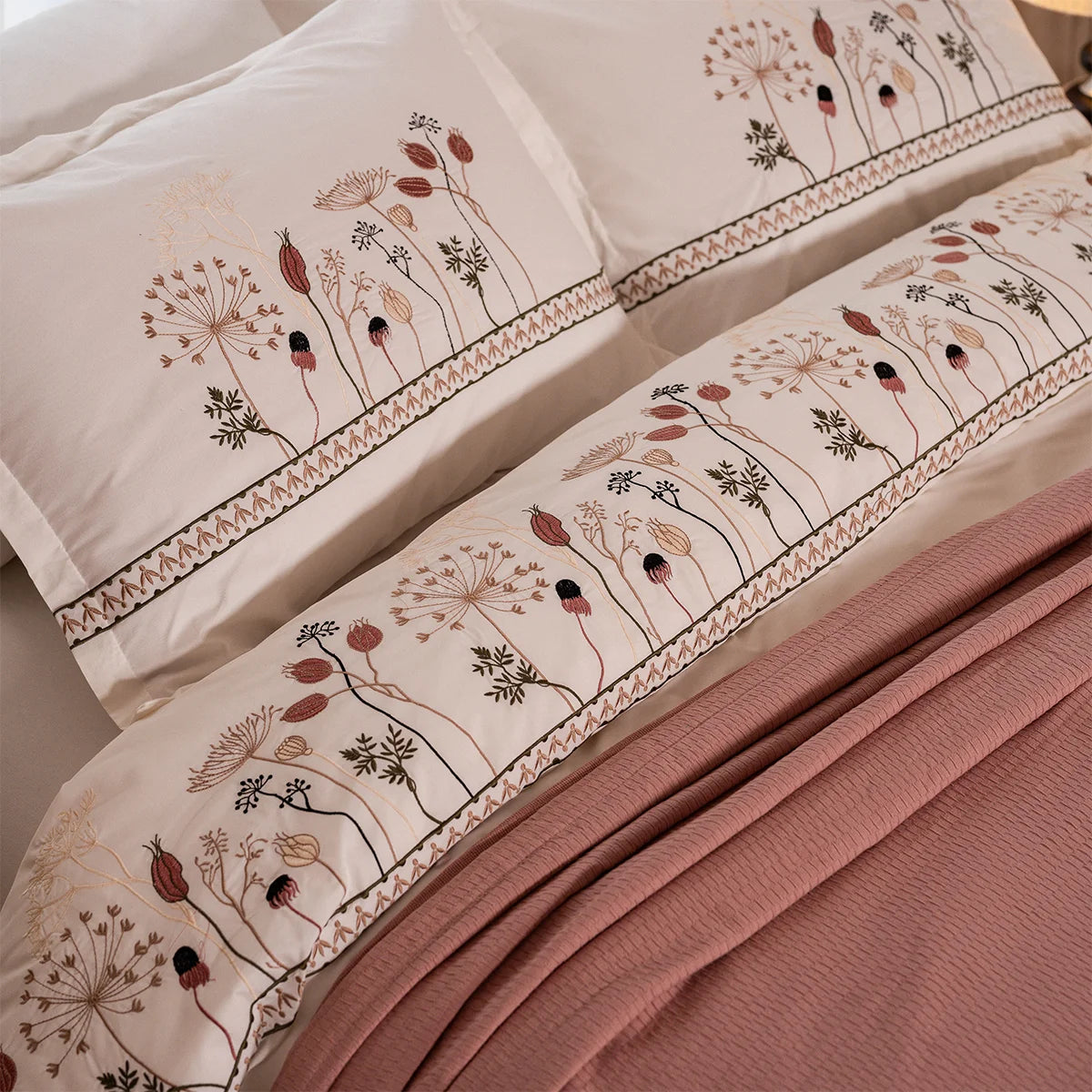 Botanical Embroidered Bedding Set