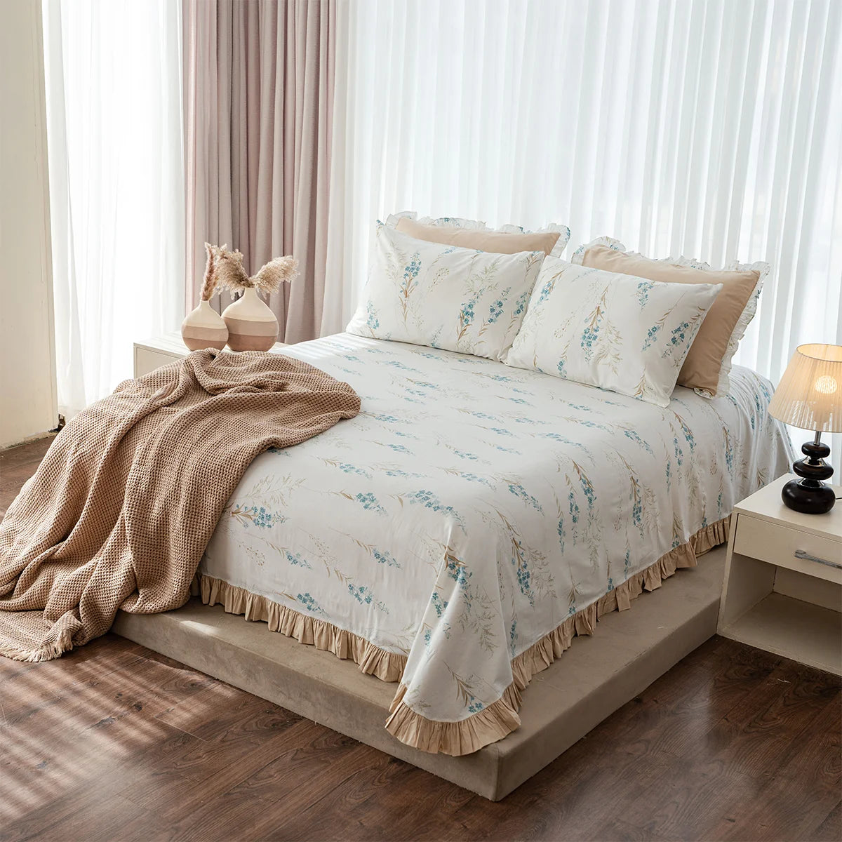 Botanical Ruffle Percale Sheet Set