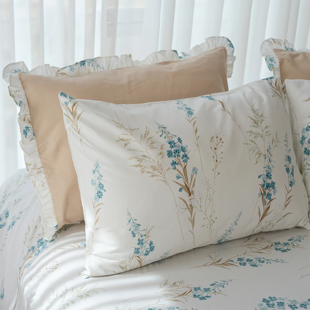 Botanical Ruffle Percale Sheet Set