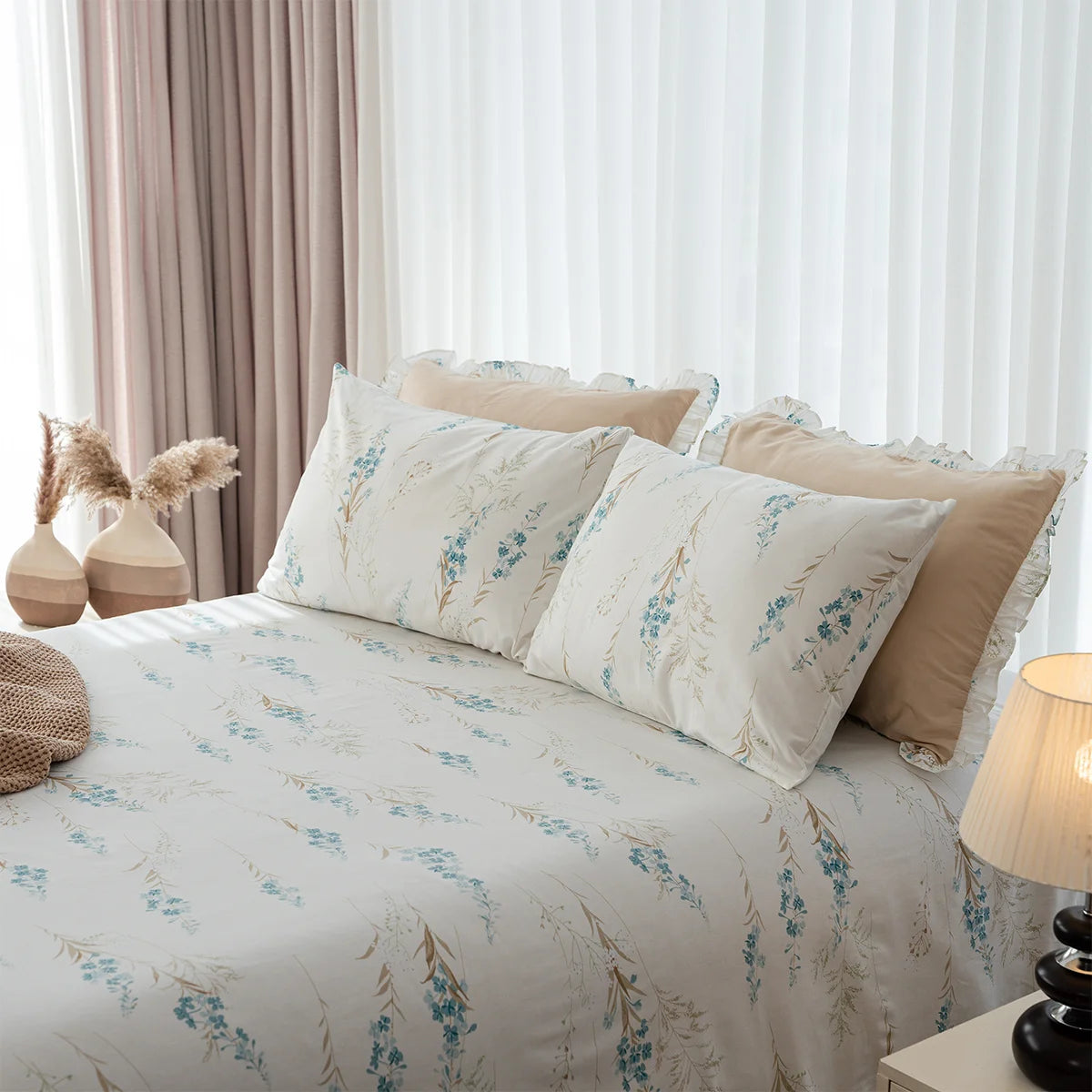 Botanical Ruffle Percale Sheet Set