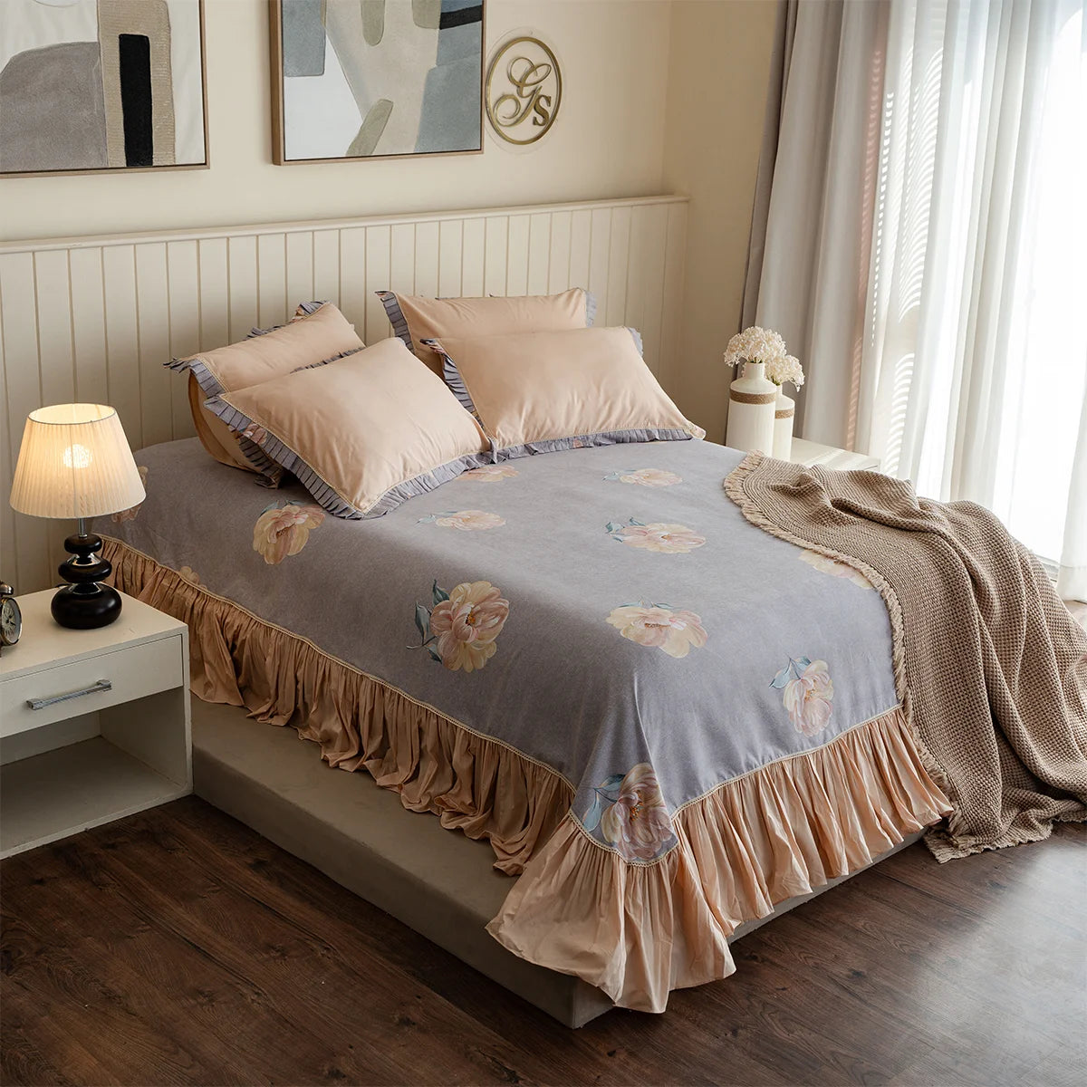 Camellia Ruffle Poly-Cotton Sheet Set