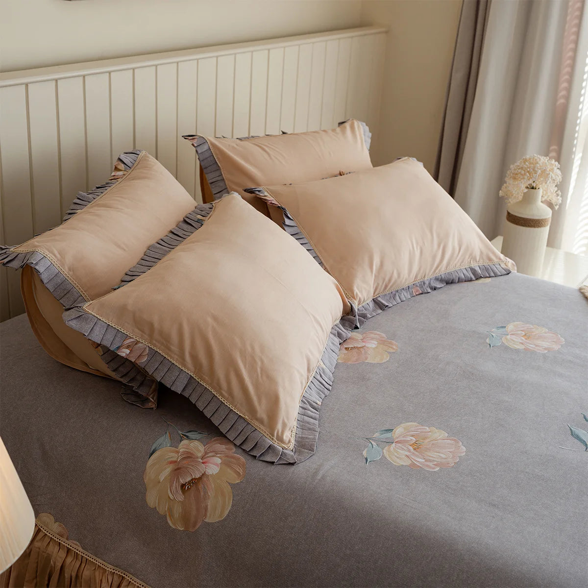 Camellia Ruffle Poly-Cotton Sheet Set