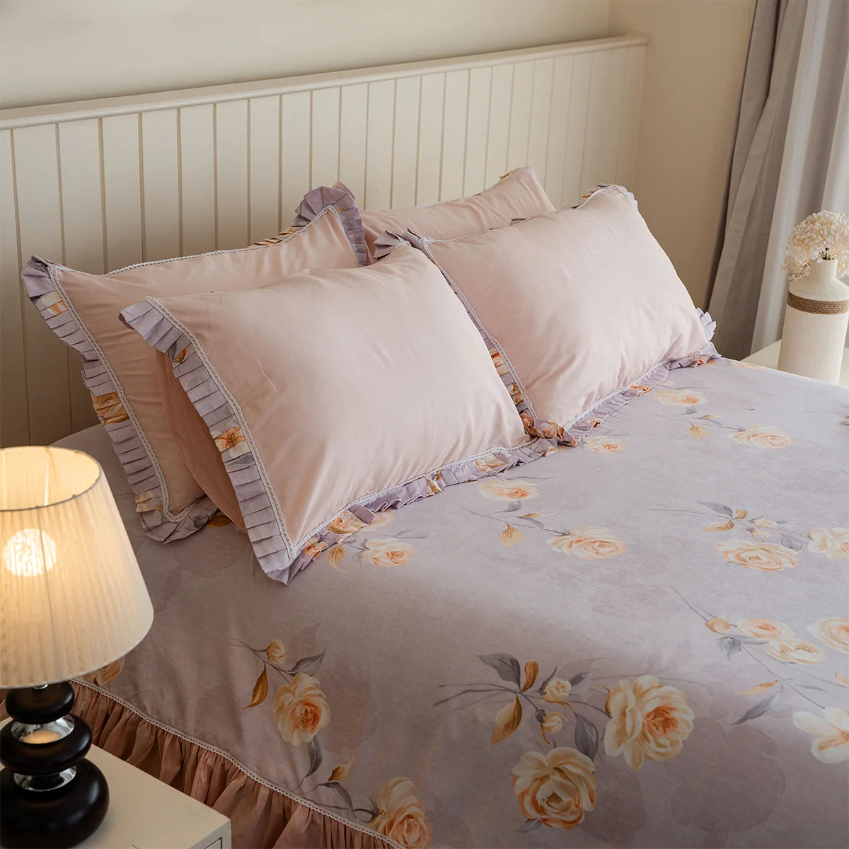 Camellia Ruffle Poly-Cotton Sheet Set