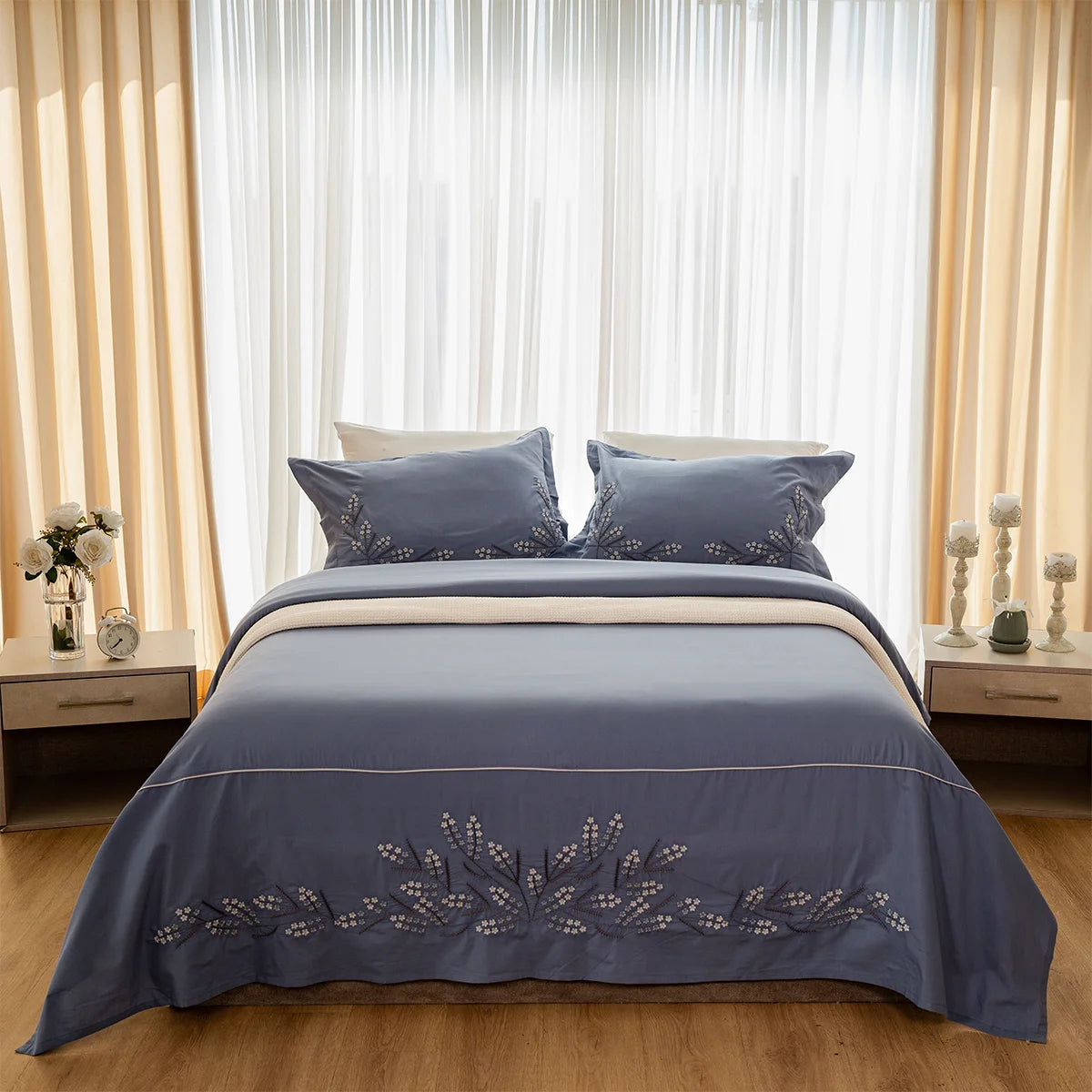 Embroidered Cotton Sheet Set