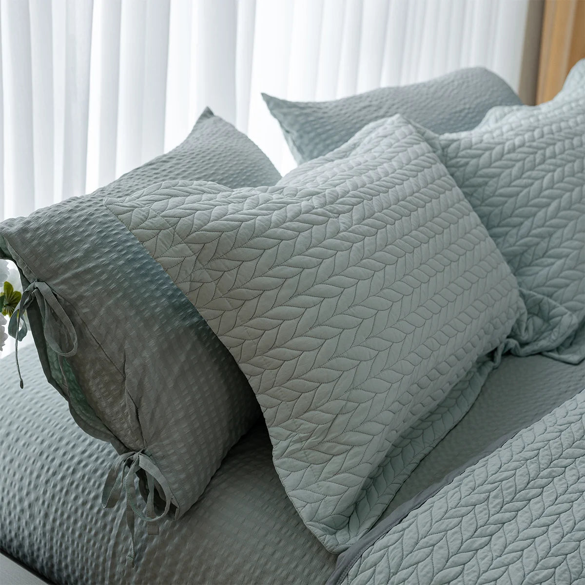 Herringbone Quilted Cotton Coverlet