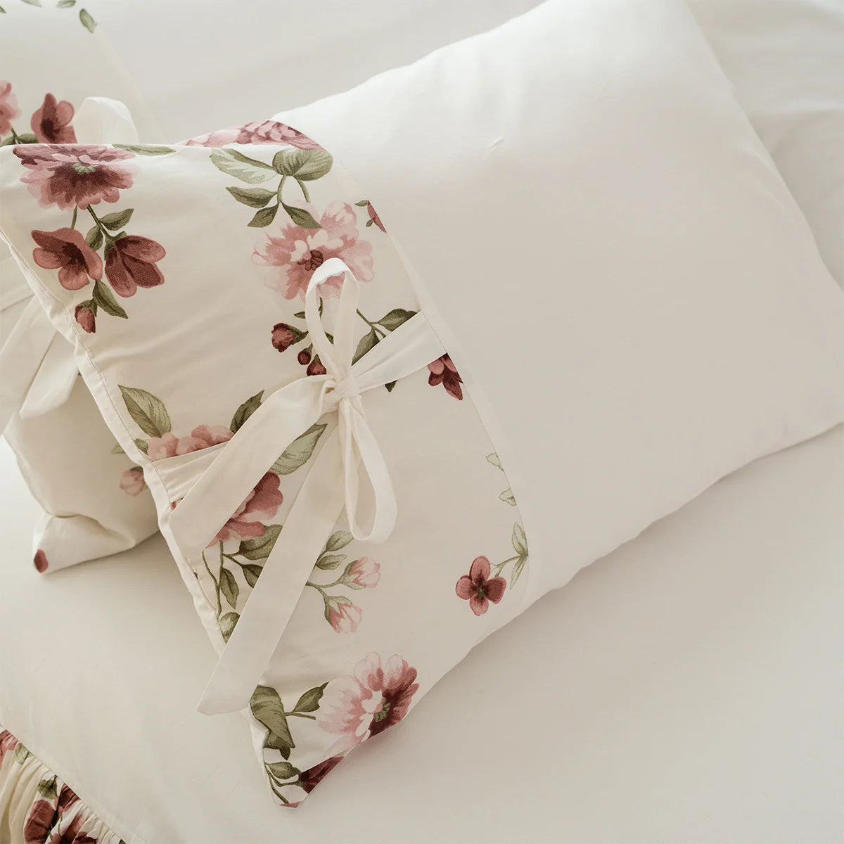 Peony Bow-Tie Cotton Fitted Sheet