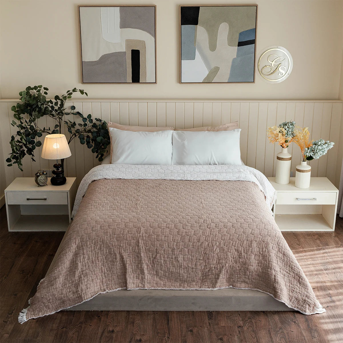Ripple Cotton Coverlet (Reversible)