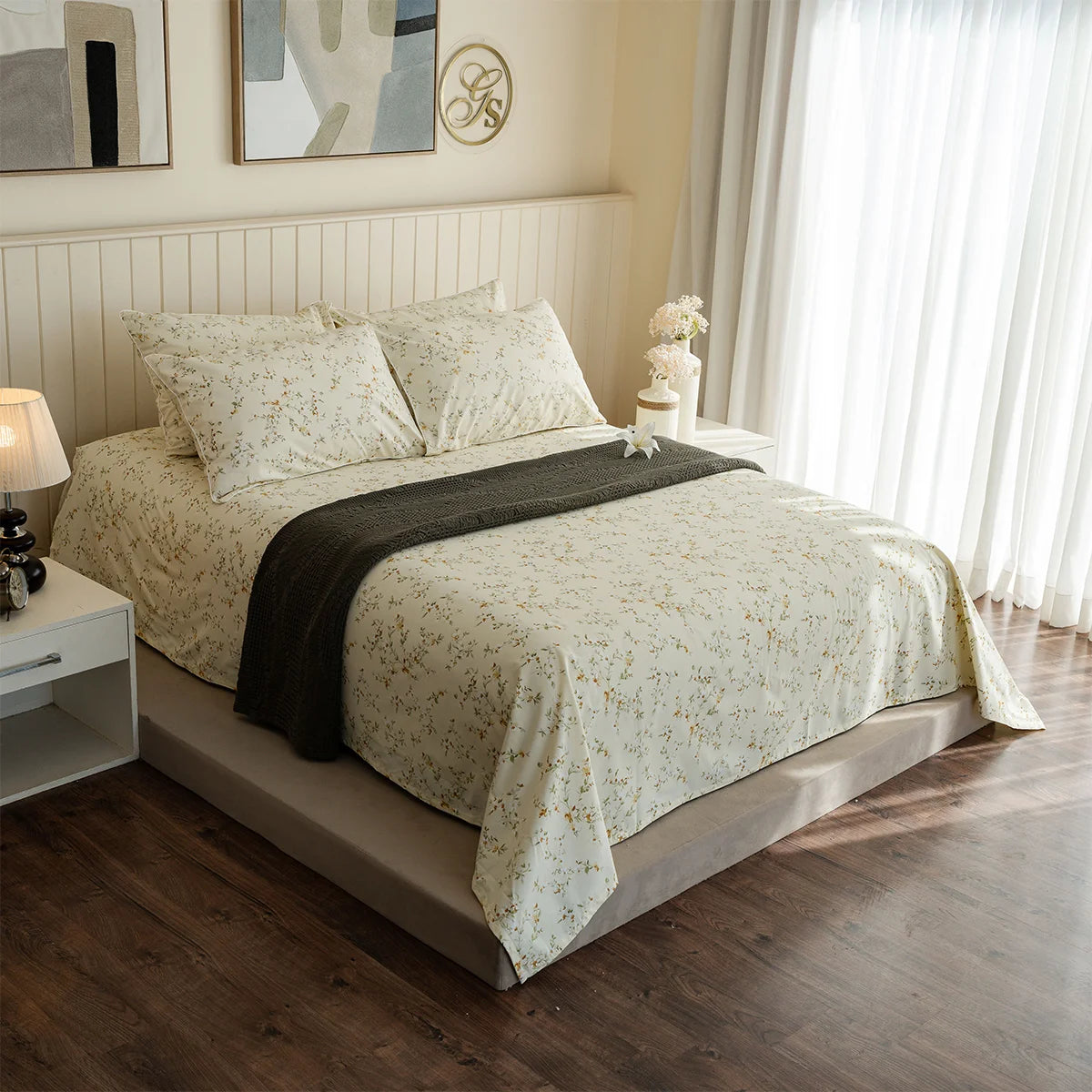 Sprig Floral Cotton Sheet Set