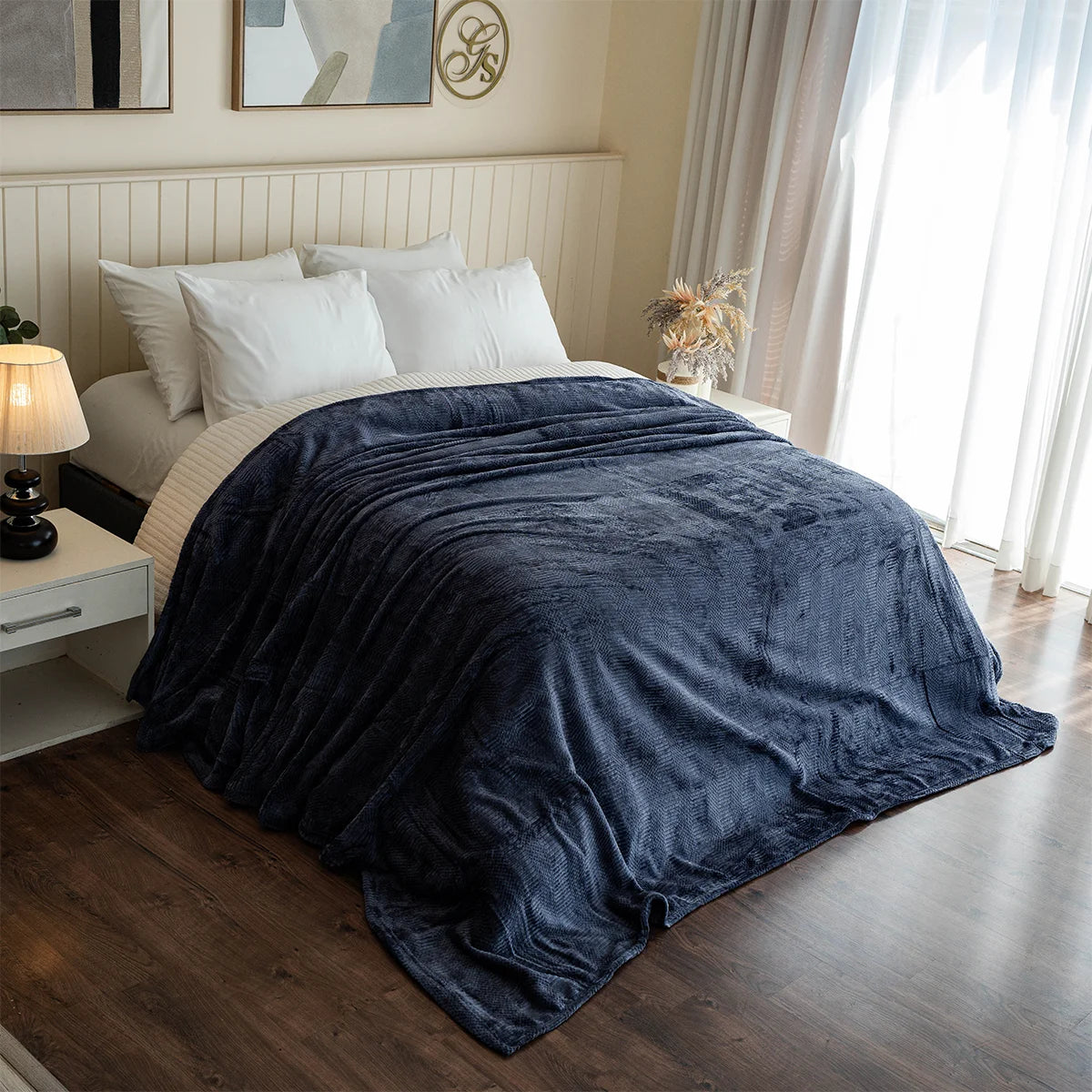 Textured Velvet Bed Throw