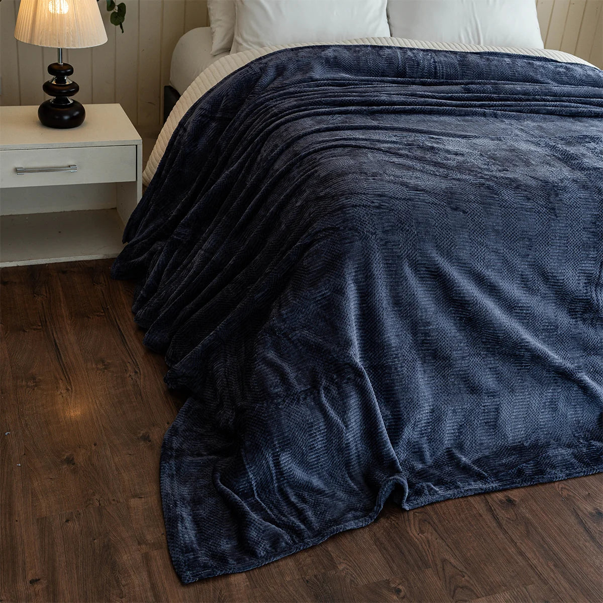 Textured Velvet Bed Throw