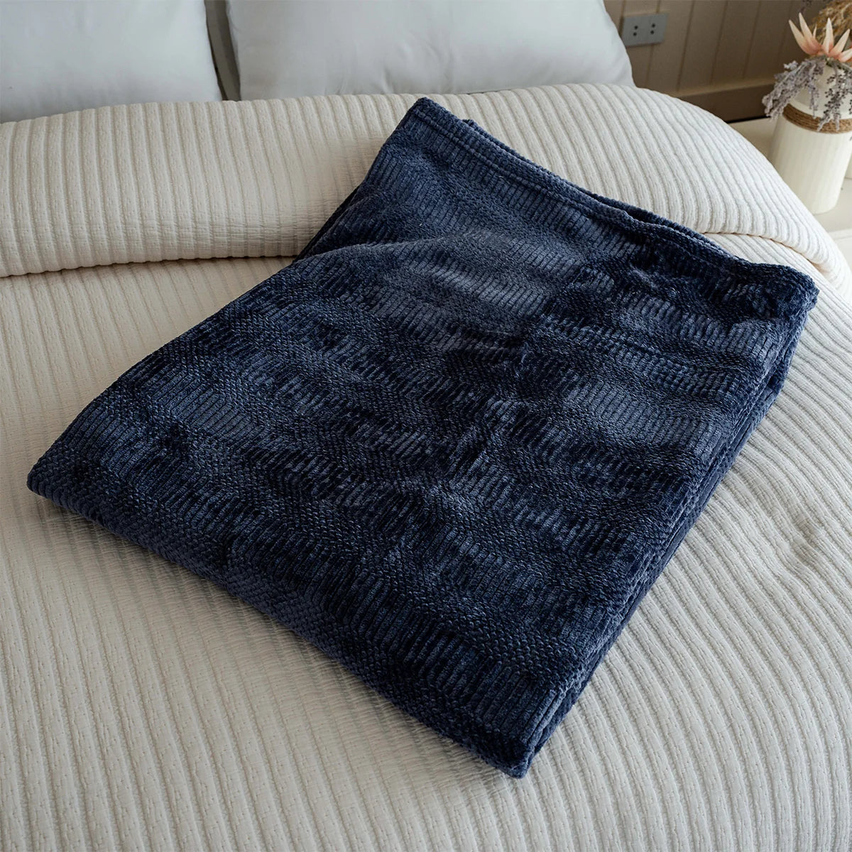 Textured Velvet Bed Throw