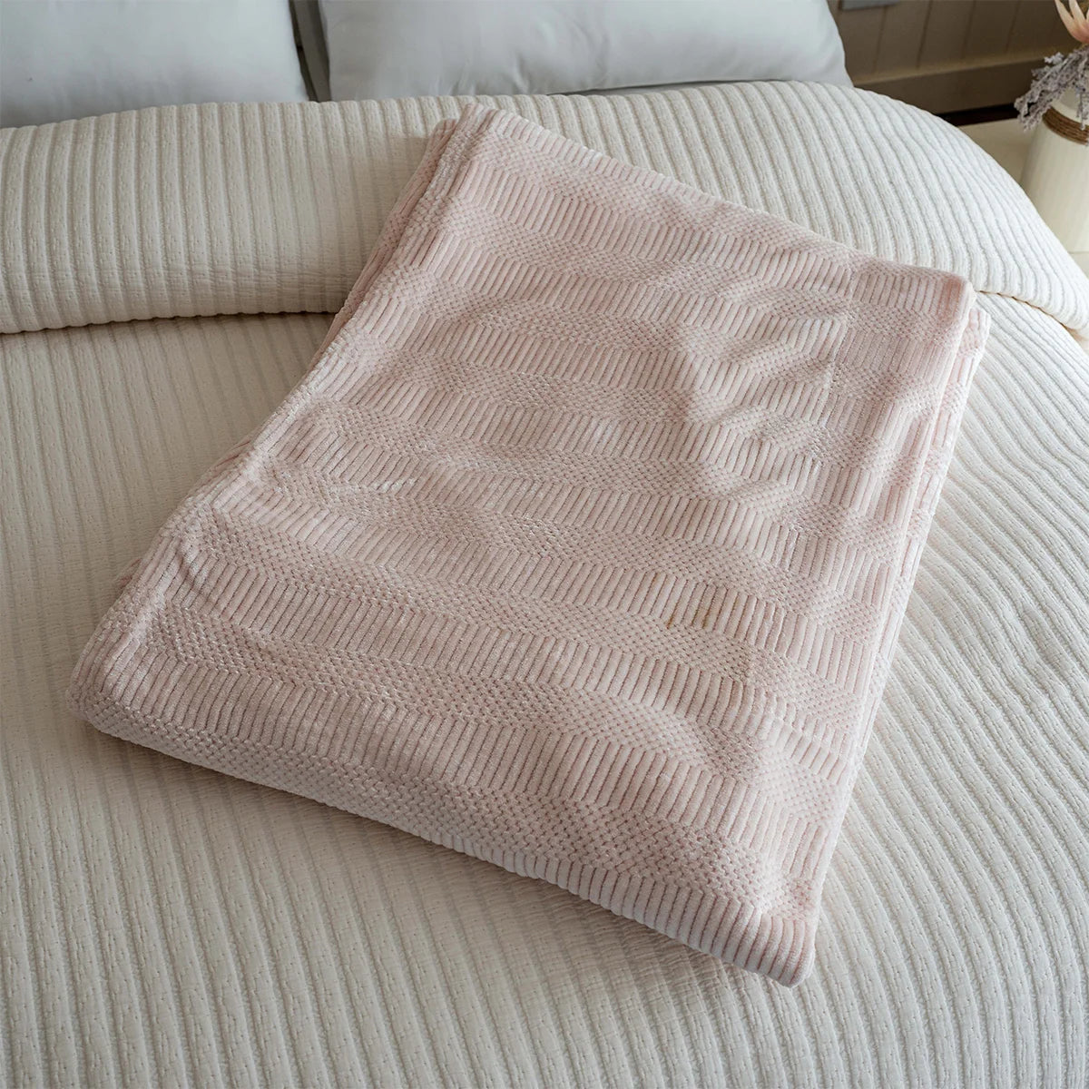 Textured Velvet Bed Throw