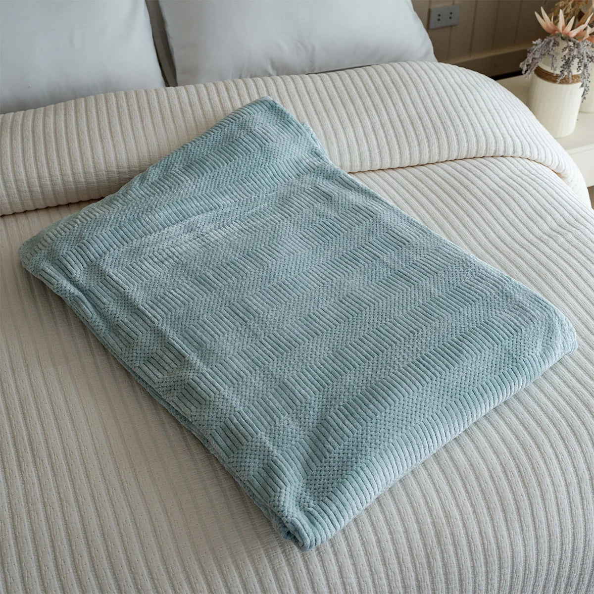 Textured Velvet Bed Throw