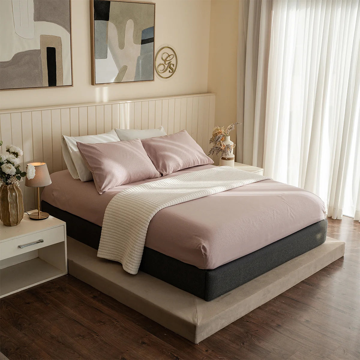 Vine Jacquard Cotton Fitted Sheet