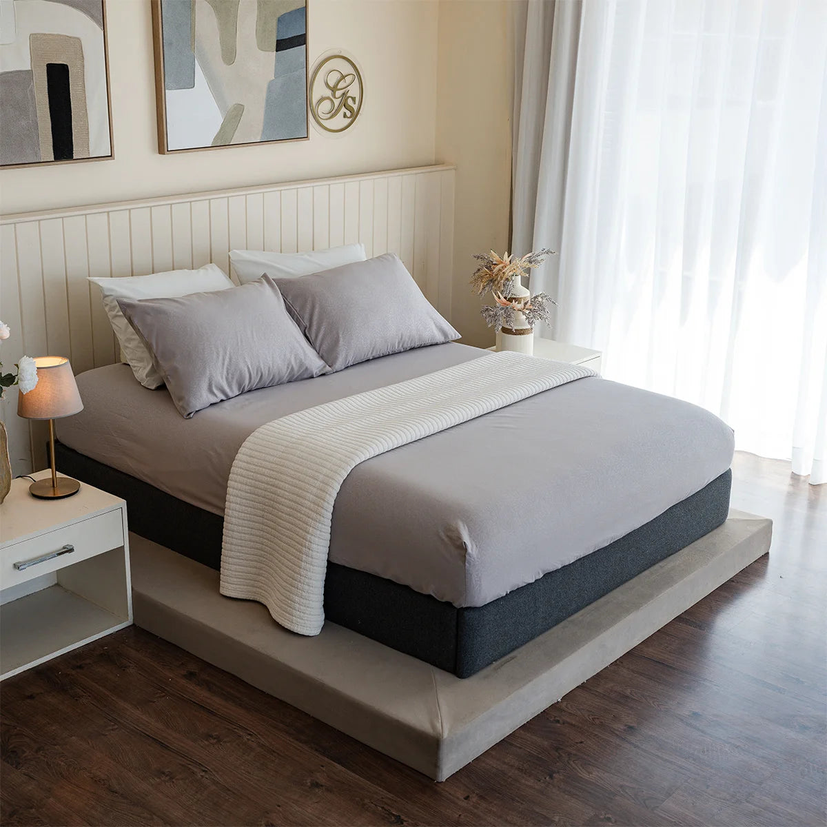 Vine Jacquard Cotton Fitted Sheet