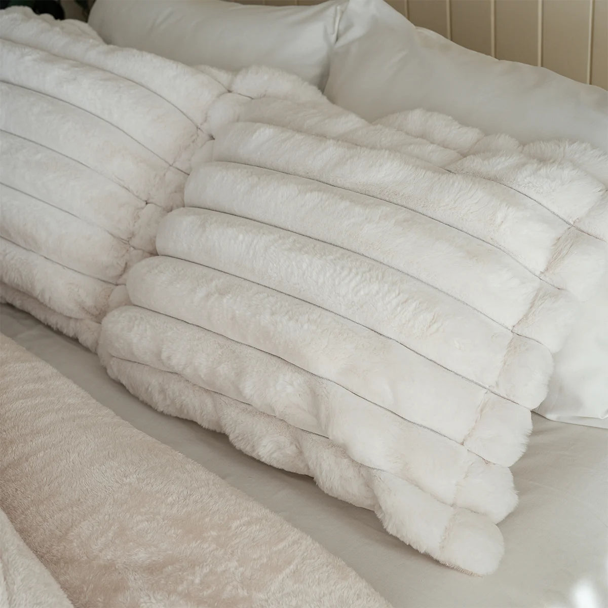 Wide Line Faux Fur Comforter
