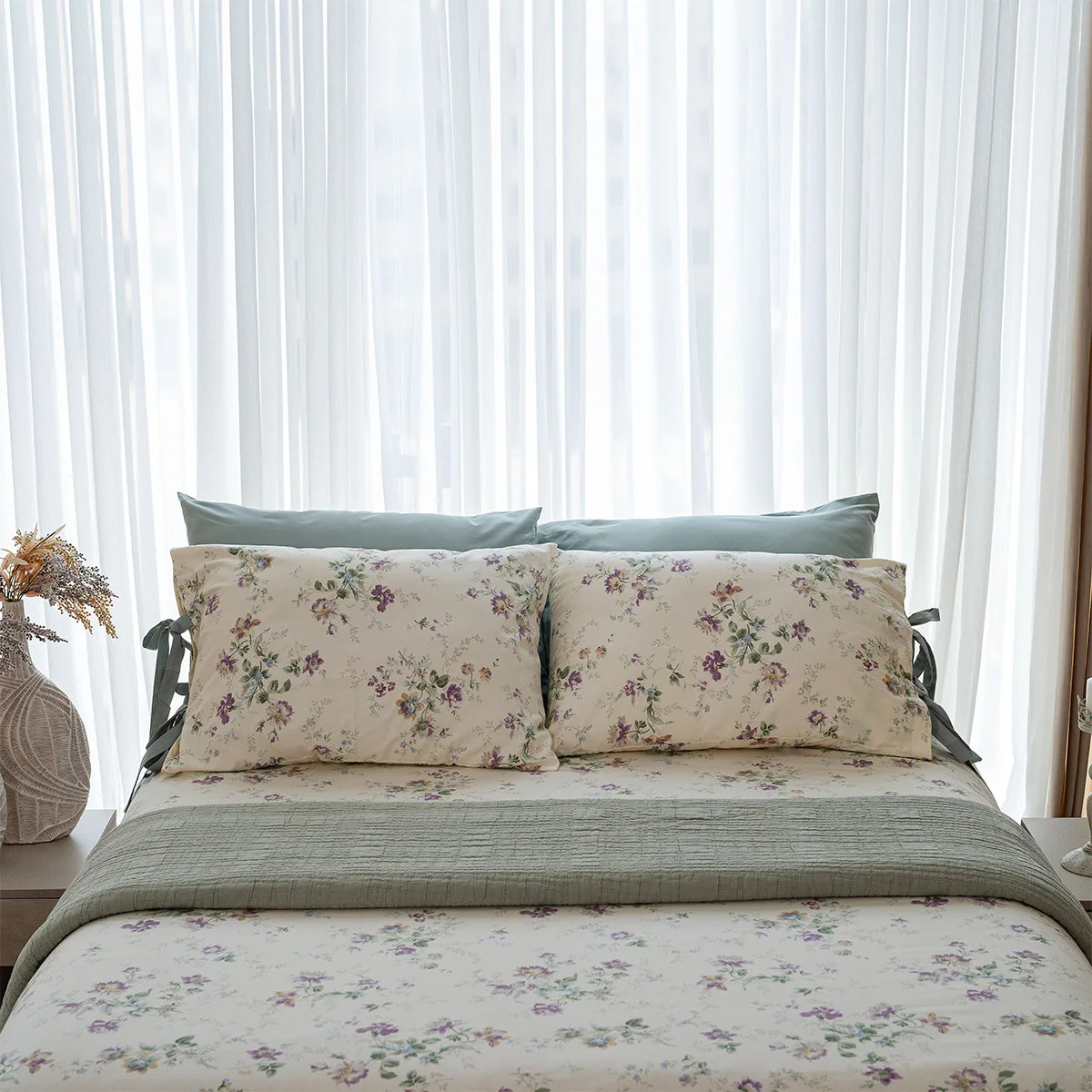 Wildflower Bow-Tie Cotton Sheet Set