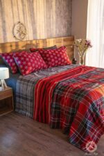 طقم سرير كفر لحاف وملاية سرير 4 قطع احمر Grand Style