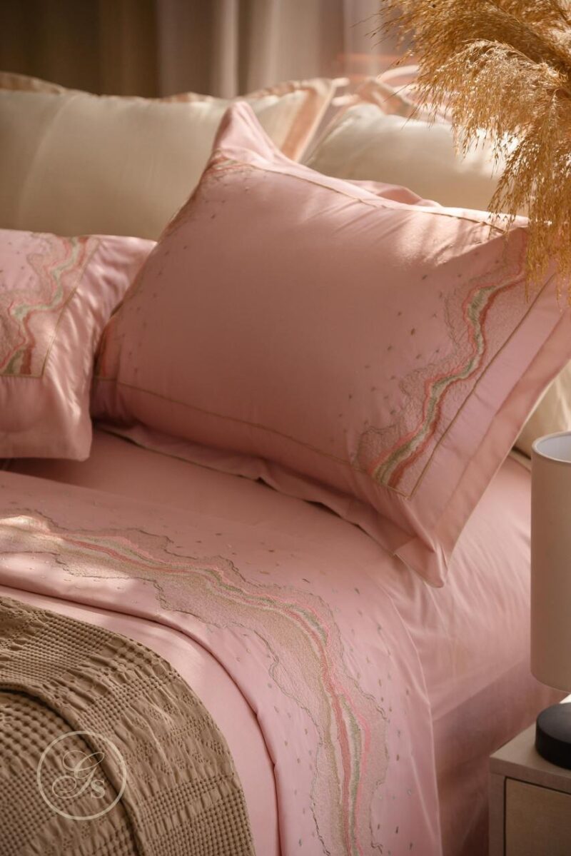 WH Bedding Embroidered 4PCS - Master Bedroom[240*260], Pink, 03